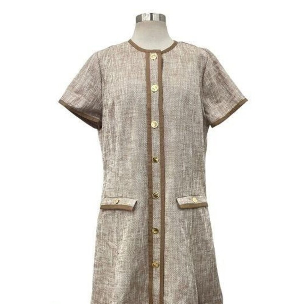 Cartolina Women's Elmwood Brown Tweed Eliza Mini Dress Size L New w/Tags $398